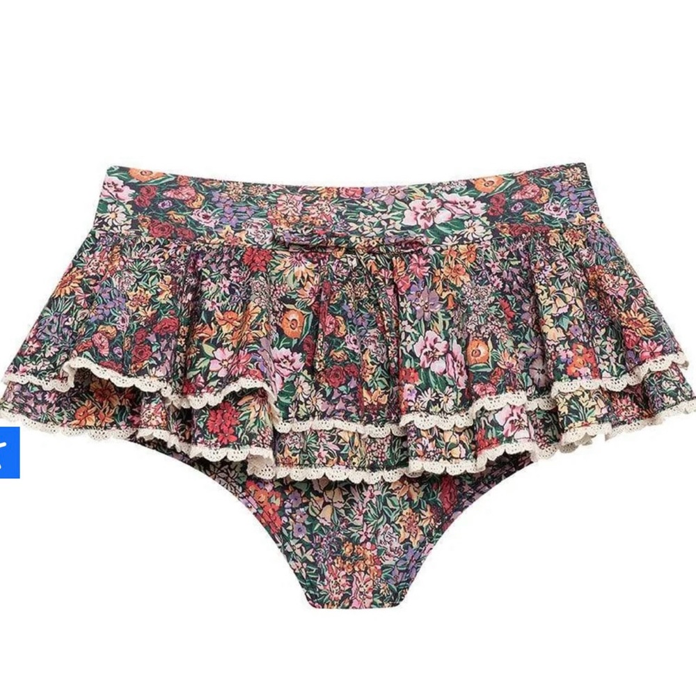 Montce Floral Ruffle Bikini Bottom w/ trim